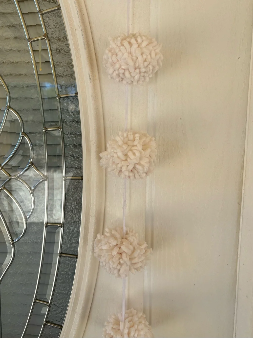 (2) Ashland Neutral Pom Pom Garland